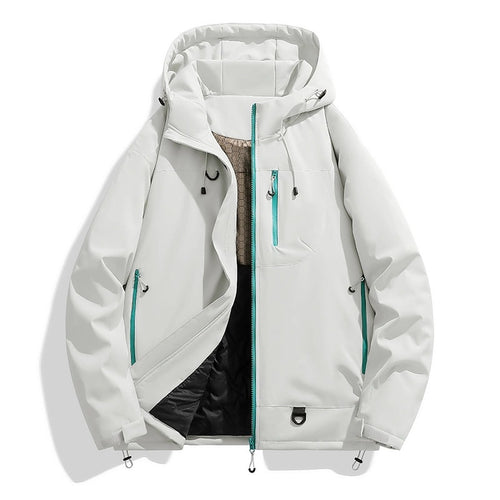 Damen Wasserdichte isolierte Softshell‑Thermojacke mit Kapuze und Multifunktionstaschen Nord Taschen