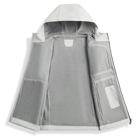 Herren Technische Softshell‑Regenjacke mit wasserdichter Membran, verschweißten Nähten & Kapuze Nord Taschen