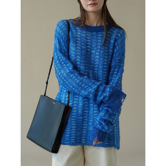 Damen Oversize-Netzstrick-Minikleid aus Mohair-Optik Nord Taschen