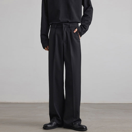 Herren Weite Hochtaillierte Bundfaltenhose mit Bügelfalte und entspannter Silhouette Nord Taschen