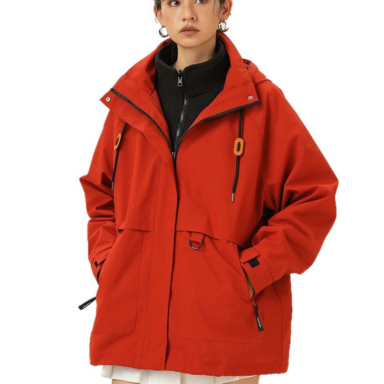 Damen Kapuzen-Utility-Parka mit wasserdichter Membran, großen Fronttaschen & verstellbarem Saum Nord Taschen