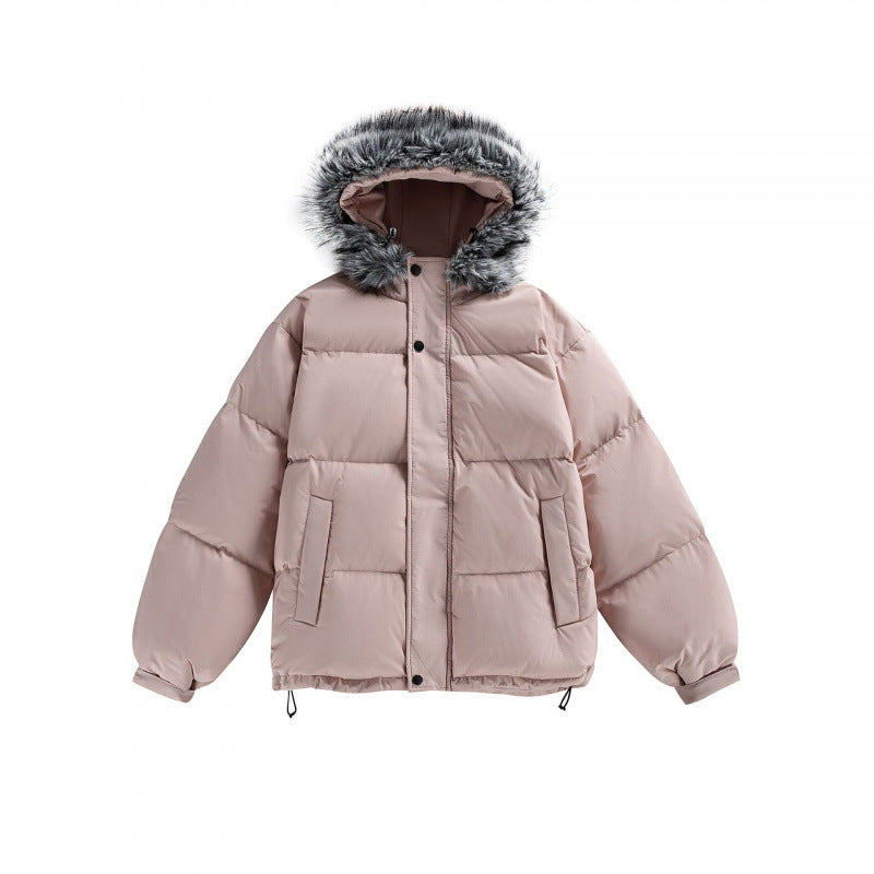Unisex Wattierte Kapuzenjacke mit abnehmbarer Kunstfellkapuze und Boxy‑Silhouette Nord Taschen