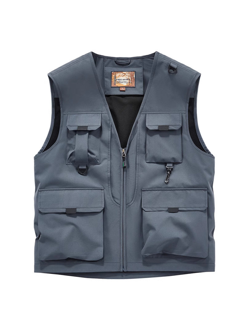 Herren Multifunktionale Utility-Weste mit Mehrfach‑Taschen und robustem Reißverschluss Nord Taschen