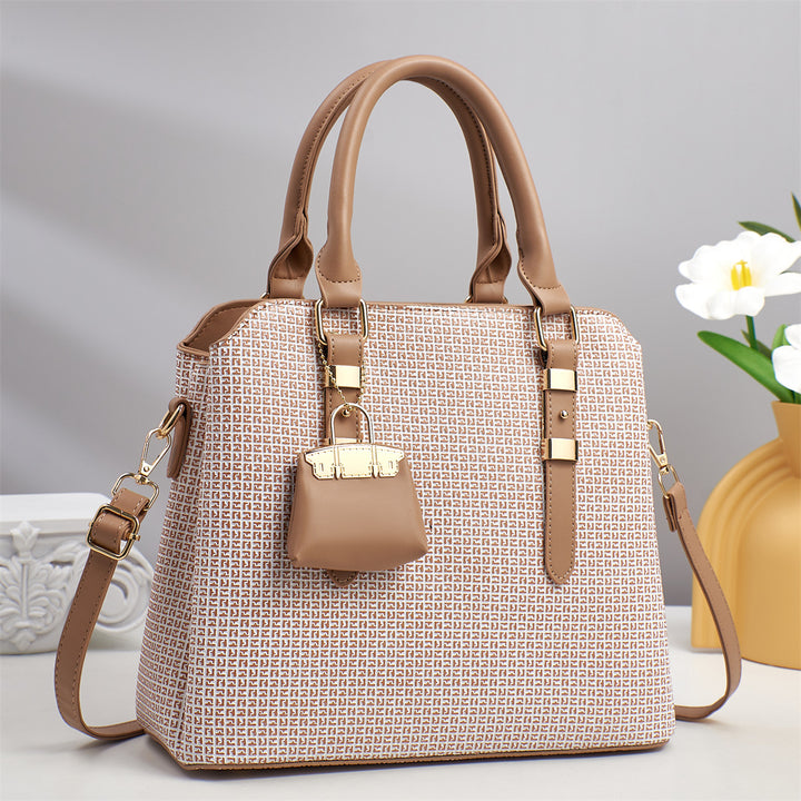 Damen klassische Handtasche mit strukturiertem Design und abnehmbarer Clutch Nord Taschen