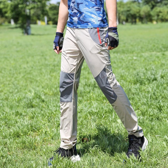 Herren  leichte Stretch-Outdoorhose mit verstärkten Knien und ergonomischer Bewegungspasse Nord Taschen