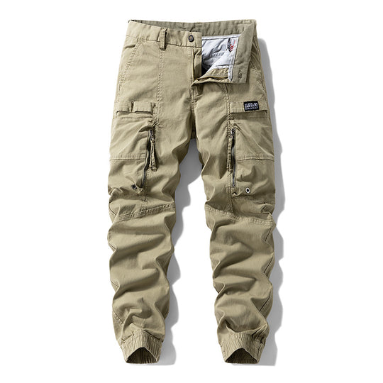 Herren Strapazierfähige Canvas-Cargohose im taktischen Look mit Kniepaneelen, Mehrfachtaschen und elastischem Knöchelabschluss Nord Taschen