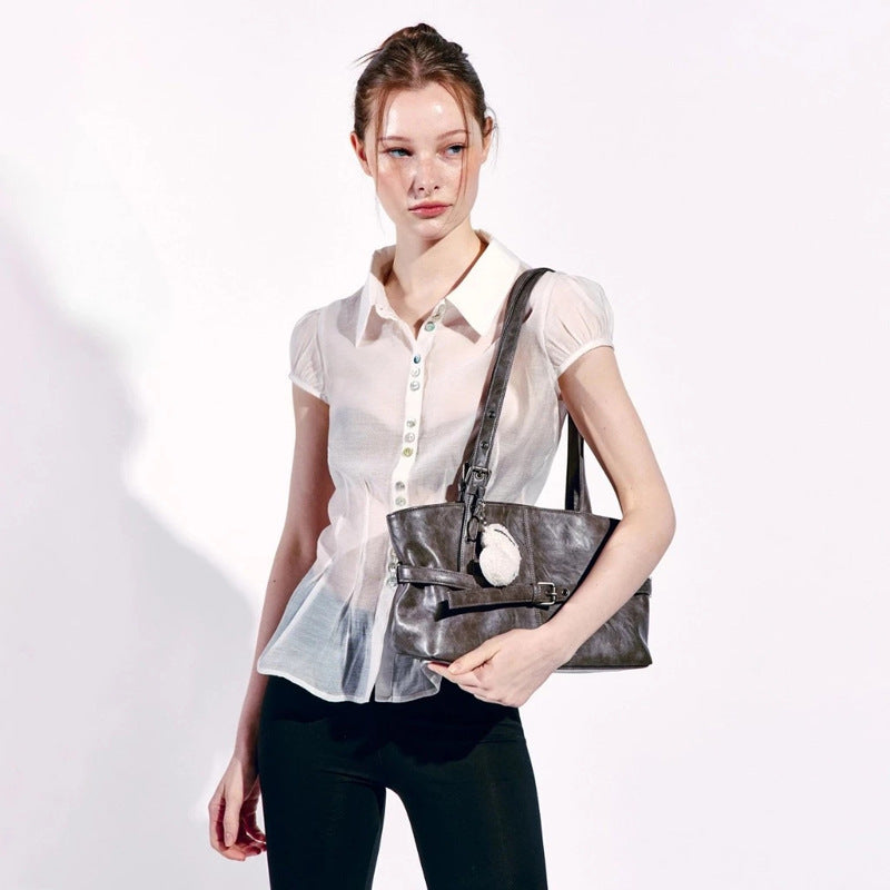 Damen Tote-Tasche mit eleganter Kettenverzierung und großzügigem Innenraum Nord Taschen
