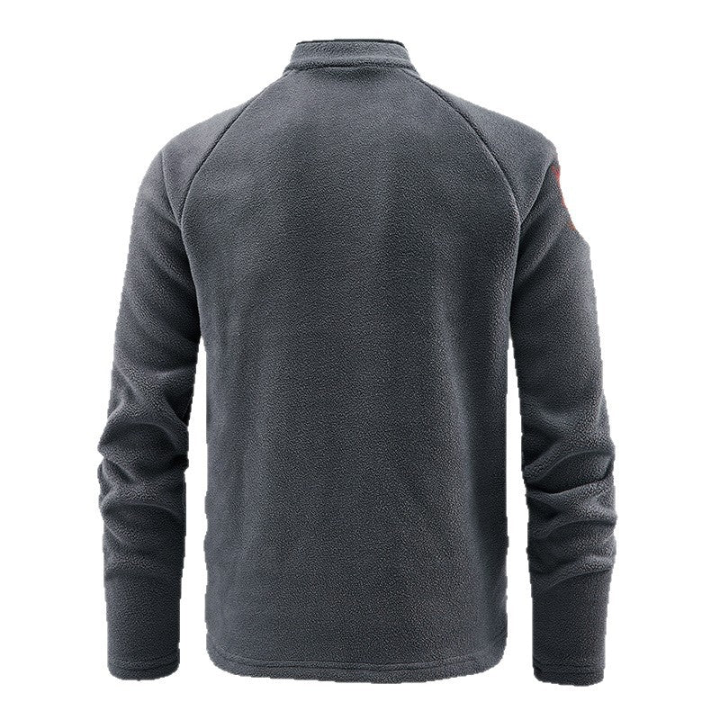 Herren Wärmender Fleecepullover mit kurzem Reißverschluss und Stehkragen Nord Taschen