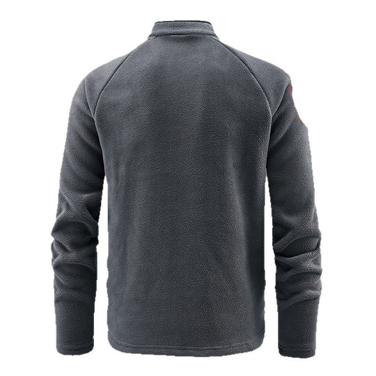 Herren Wärmender Fleecepullover mit kurzem Reißverschluss und Stehkragen Nord Taschen