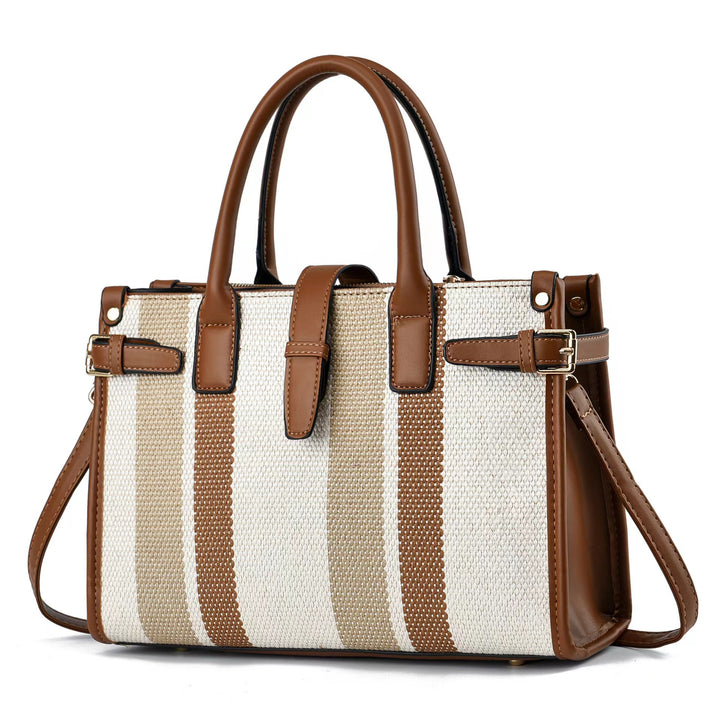Damen Designer-Handtasche mit gestreiftem Gewebe und vielseitigen Trageoptionen Nord Taschen