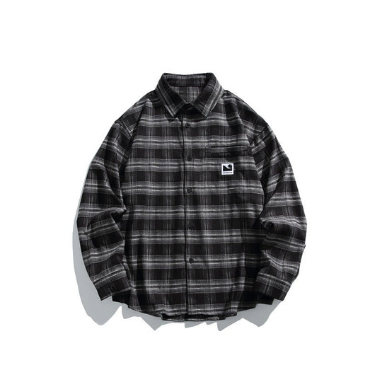 Herren Karierte Overshirt-Hemdjacke im Boxy-Relaxed-Schnitt Nord Taschen