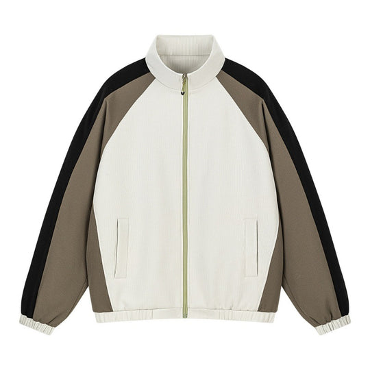 Herren Mehrfarbige Trackjacke mit Stehkragen, Raglanärmeln und durchgehendem Reißverschluss Nord Taschen