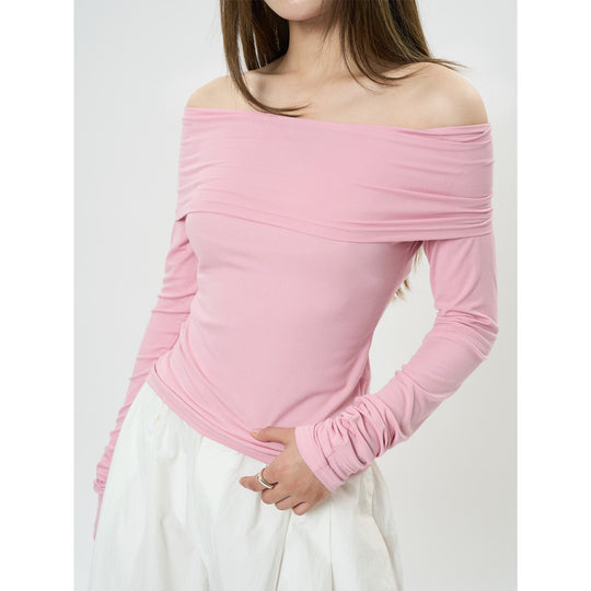 Damen Off-Shoulder figurbetontes Langarm-Shirt aus Stretch‑Jersey Nord Taschen