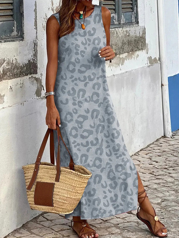Damen Maxikleid mit modernem Leo-Print Nord Taschen