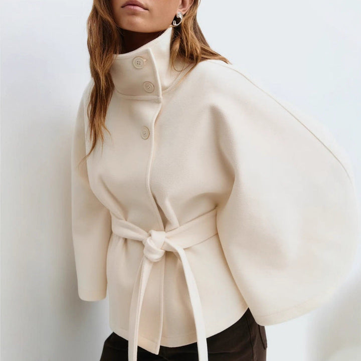 Damen Wickeljacke mit elegantem Stehkragen und weit geschnittenen Ärmeln Nord Taschen