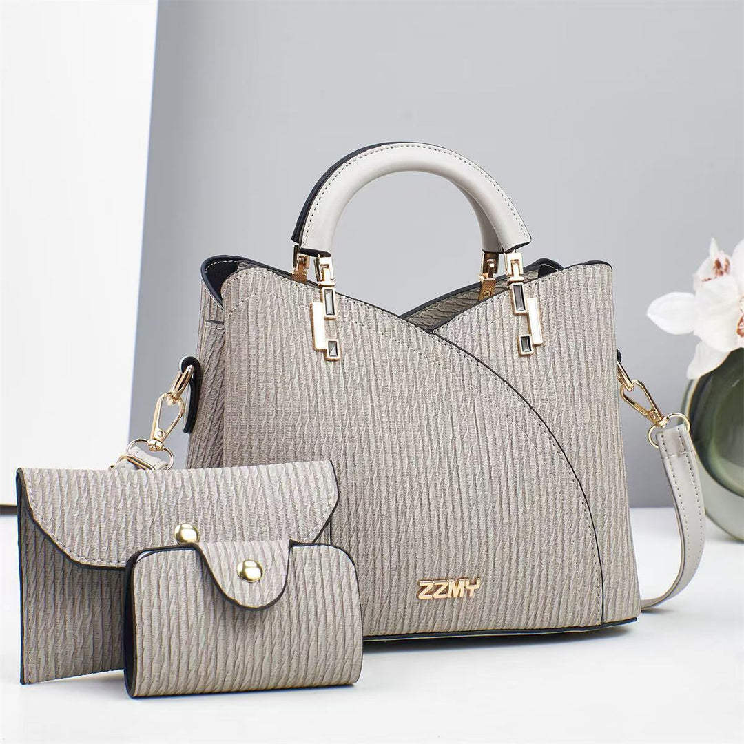 Damen Designer-Handtasche mit strukturiertem Obermaterial und abnehmbarer Mini-Clutch Nord Taschen