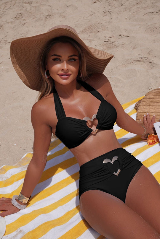 Damen Hochentwickelter Push-Up Bikini mit Herz-Applikationen Nord Taschen