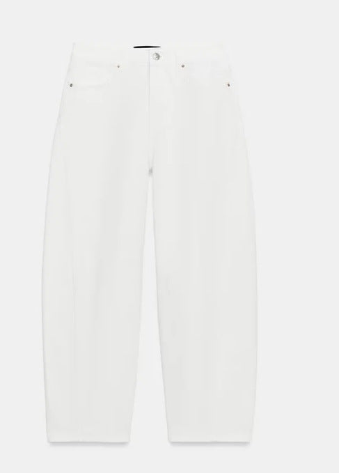 Damen High‑Waist Relaxed‑Fit Mom‑Jeans mit weitem Bein und 5‑Pocket Nord Taschen