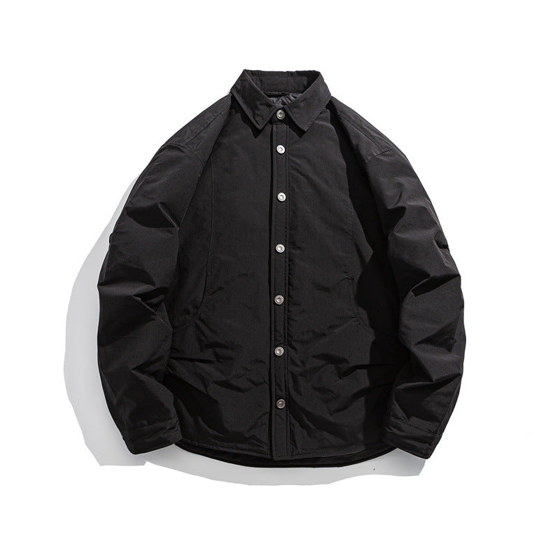 Herren Leicht wattierte Overshirt-Jacke mit Hemdkragen und Druckknopfblende Nord Taschen