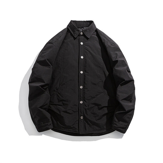 Herren Leicht wattierte Overshirt-Jacke mit Hemdkragen und Druckknopfblende Nord Taschen