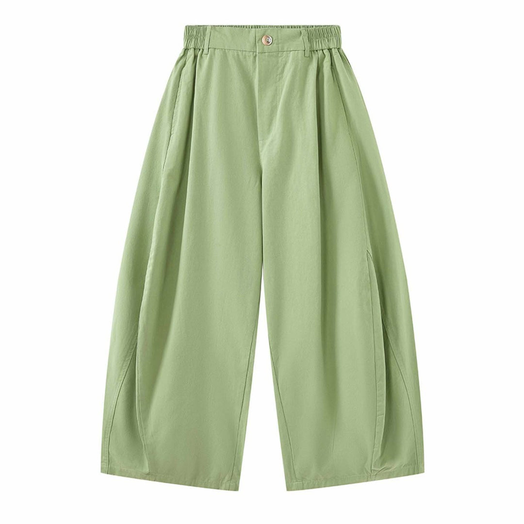 Damen Voluminöse plissierte Weite-Hose mit hohem Bund und Umschlagsaum Nord Taschen