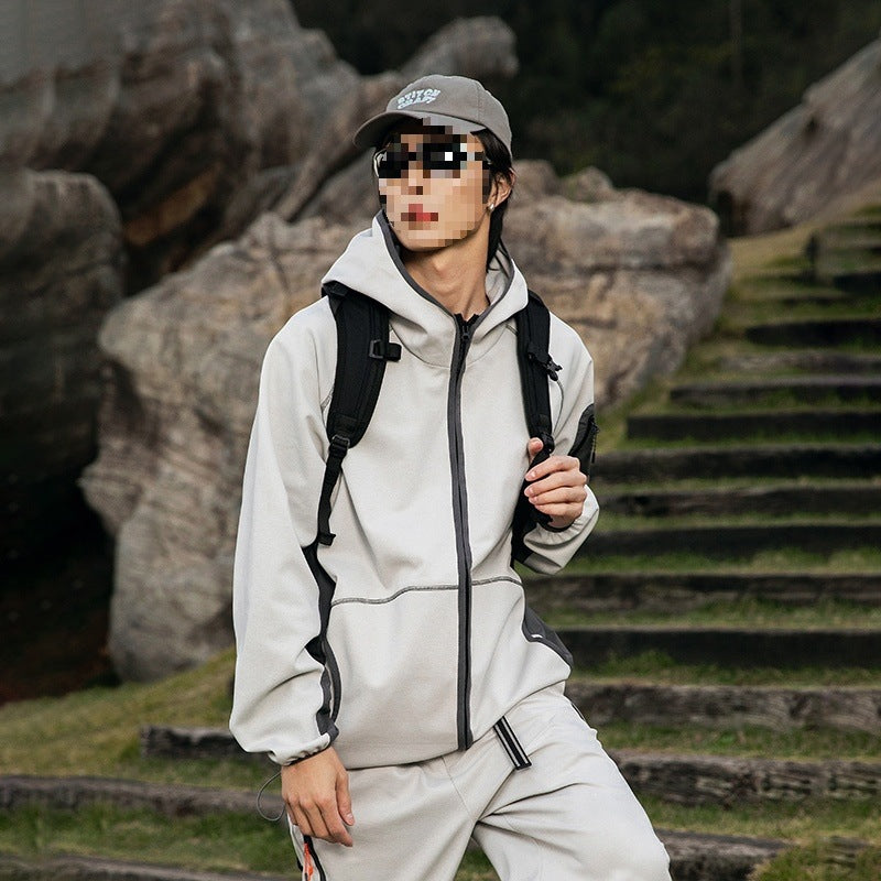 Herren Oversize Outdoor-Fleecejacke mit Kapuze, Ärmel-Reißverschlusstasche & Tunnelzug Nord Taschen
