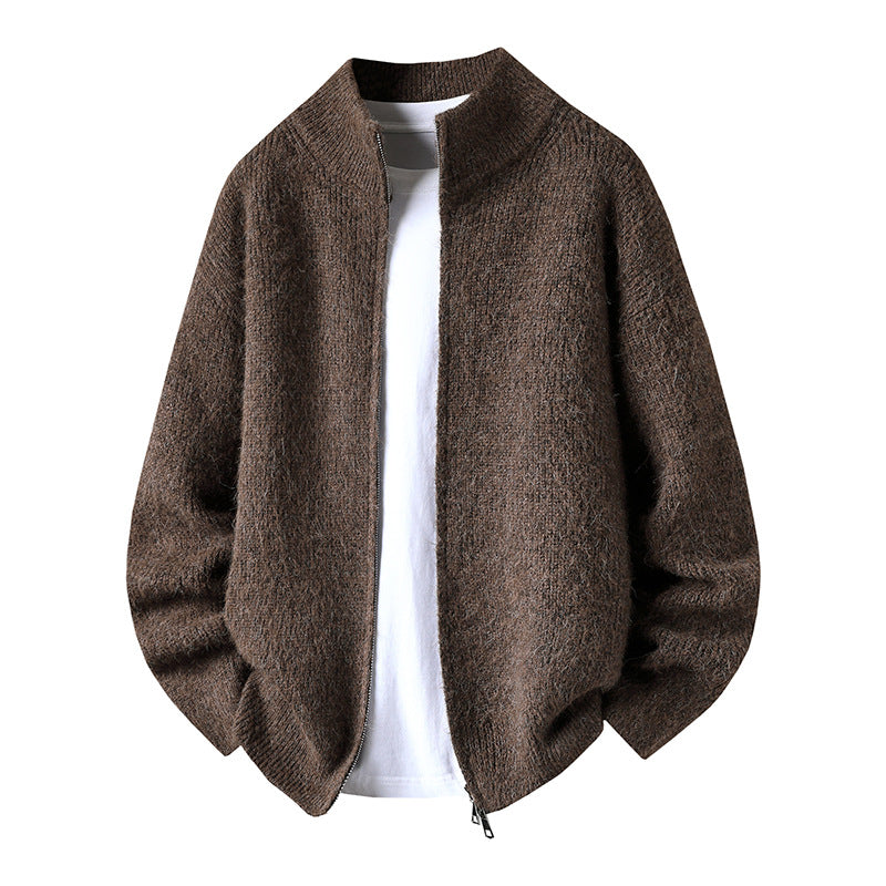 Damen Gemütliche Strickjacke mit Reißverschluss Nord Taschen