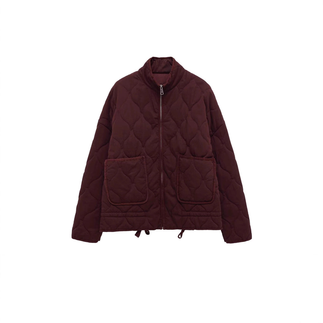 Damen Steppjacke mit Stehkragen, Kissensteppung und Tunnelzug Nord Taschen