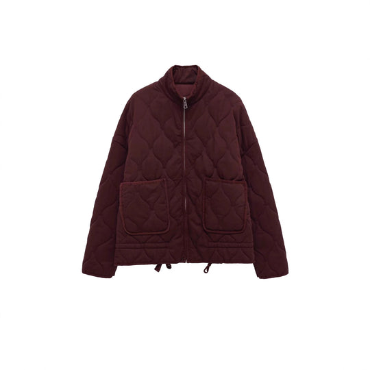 Damen Steppjacke mit Stehkragen, Kissensteppung und Tunnelzug Nord Taschen