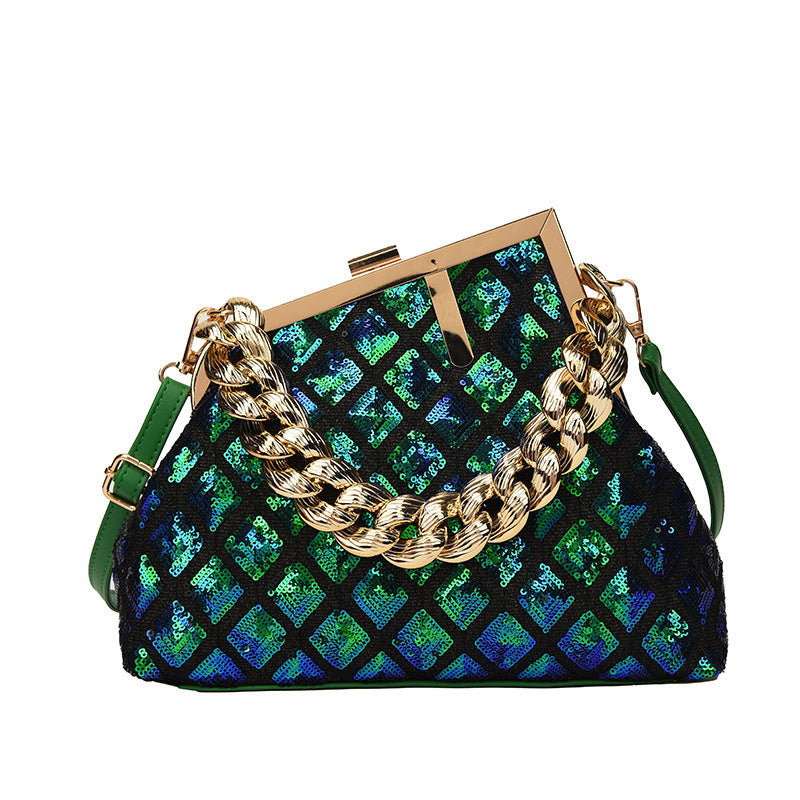 Damen Glamouröse Handtasche mit auffälligem Kettendesign Nord Taschen