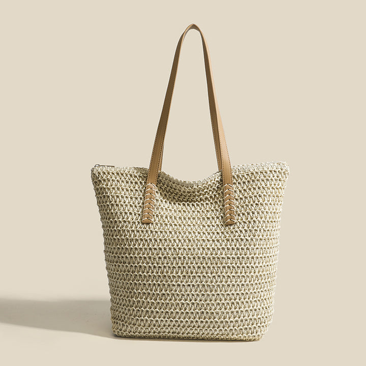 Damen Freizeit Jutetasche mit geflochtenen Griffen Nord Taschen