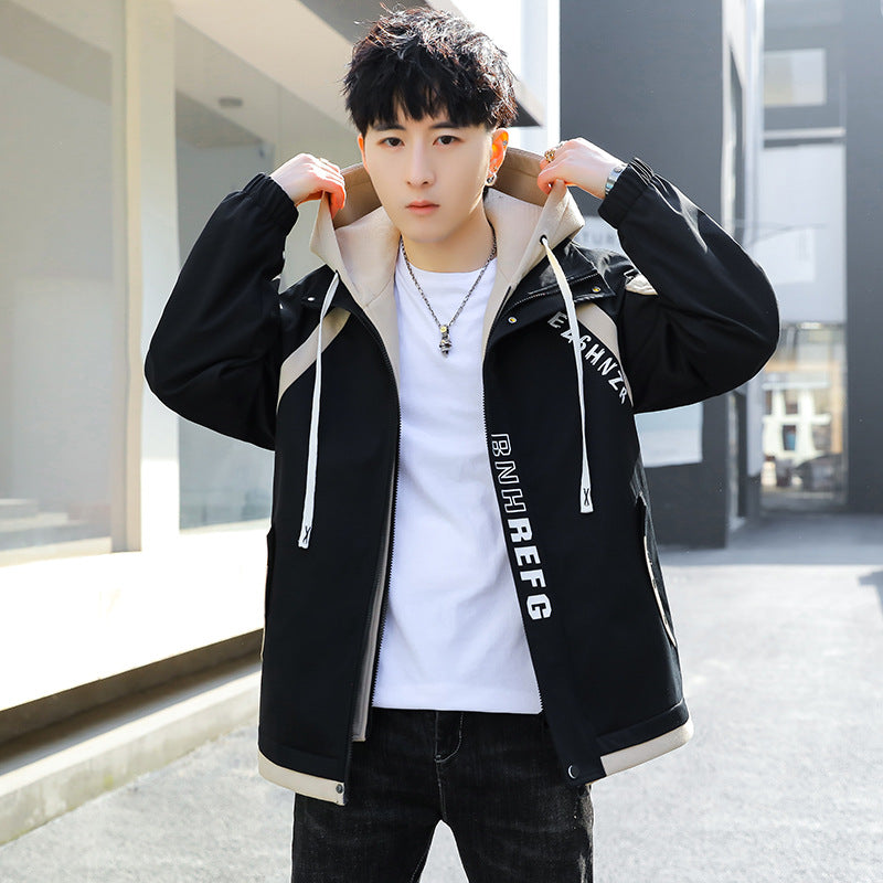 Herren Oversize-Windbreaker mit Kapuze, sportlichem Frontprint und Kontrastpanelen Nord Taschen