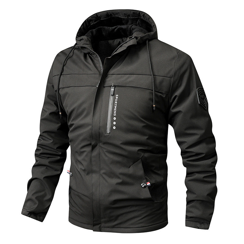 Herren  gepolsterte Softshell-Thermojacke mit Kapuze und kuscheligem Fleecefutter Nord Taschen