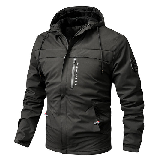 Herren  gepolsterte Softshell-Thermojacke mit Kapuze und kuscheligem Fleecefutter Nord Taschen