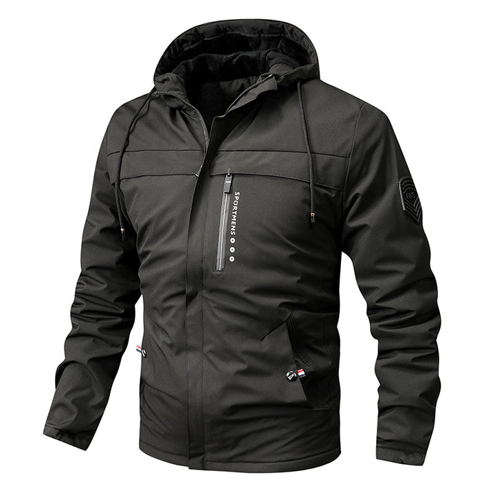 Herren  gepolsterte Softshell-Thermojacke mit Kapuze und kuscheligem Fleecefutter Nord Taschen
