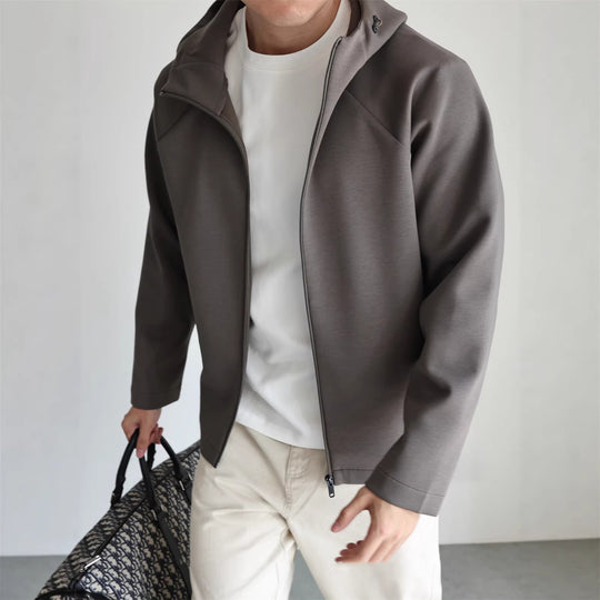 Herren Leichte Kapuzenjacke aus technischem Jersey mit verdecktem Reißverschluss Nord Taschen