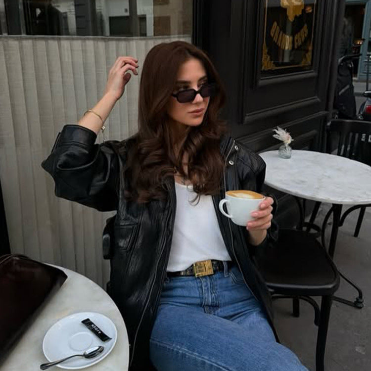 Damen Gerade geschnittene Jeans mit hoher Taille, rohem Saum und leichtem Bootcut Nord Taschen