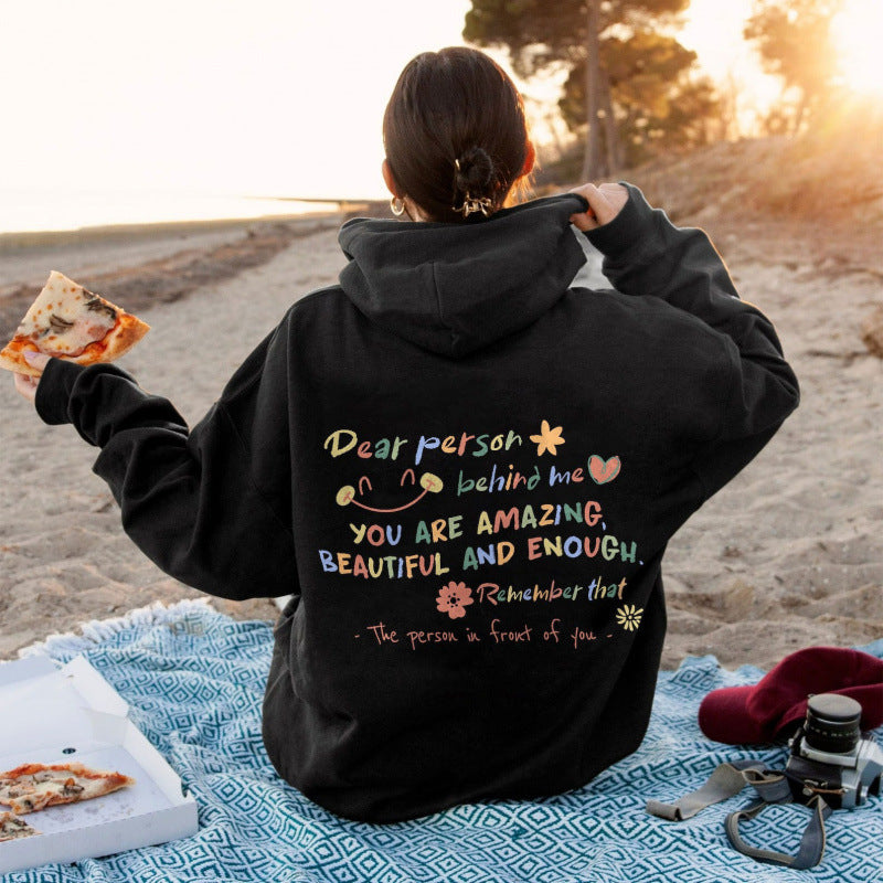 Damen Kapuzenpullover mit motivierendem Schriftzug und komfortabler Passform Nord Taschen