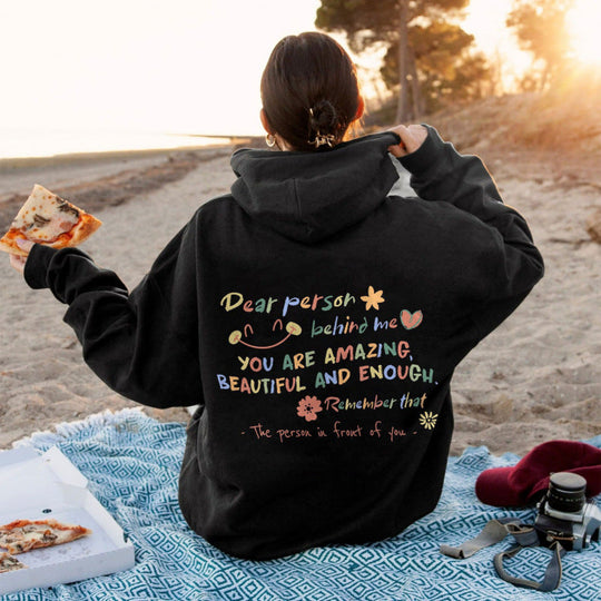 Damen Kapuzenpullover mit motivierendem Schriftzug und komfortabler Passform Nord Taschen