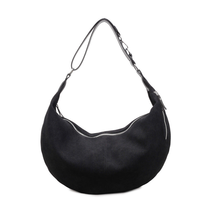 Damen lässige Hobo-Tasche aus weichem Veloursleder mit praktischen Fächern Nord Taschen