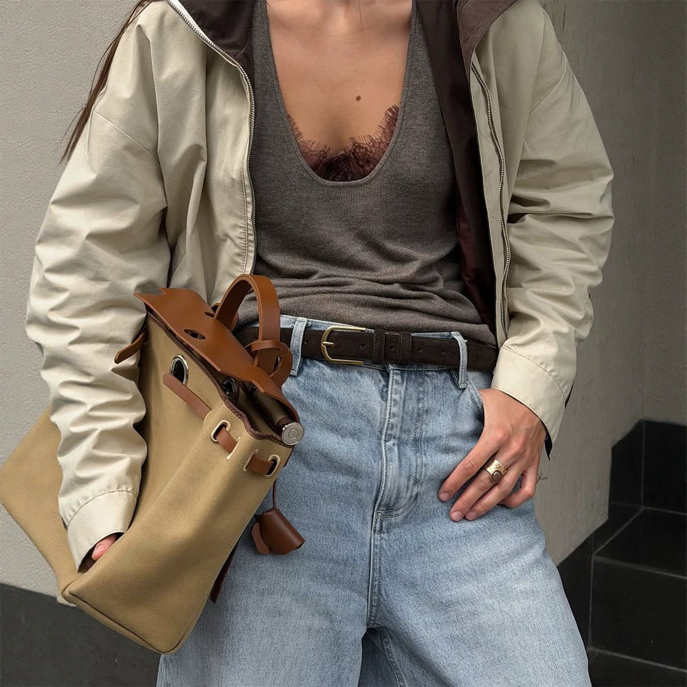 Damen Leichte Bomberjacke im Colorblock‑Stil mit hohem Stehkragen Nord Taschen