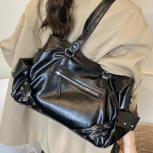 Damen Tragetasche mit vielseitiger Innenaufteilung und eleganter Lederstruktur Nord Taschen