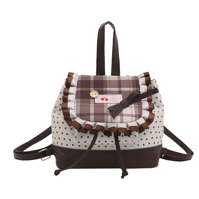 Damen Rucksack mit kreativem Karomuster und verspielten Details Nord Taschen