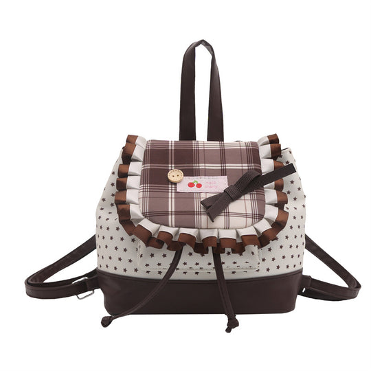 Damen Rucksack mit kreativem Karomuster und verspielten Details Nord Taschen