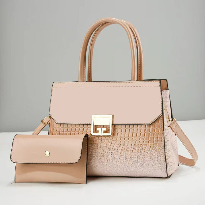 Damen Designer-Handtasche mit elegantem Kroko-Look und abnehmbarer Clutch Nord Taschen