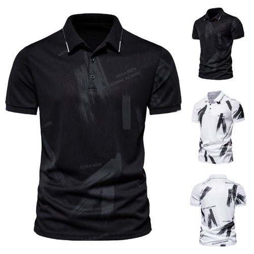 Herren Polo-Shirt mit modernem Grafikdesign und atmungsaktiver Baumwollmischung Nord Taschen