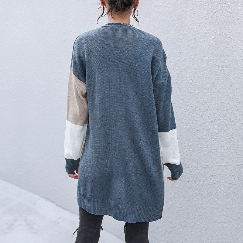 Damen Lässige Strickjacke mit geometrischem Design Nord Taschen
