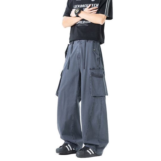 Herren Weite Cargo-Bundfaltenhose mit Tunnelzug und großen Klappentaschen Nord Taschen
