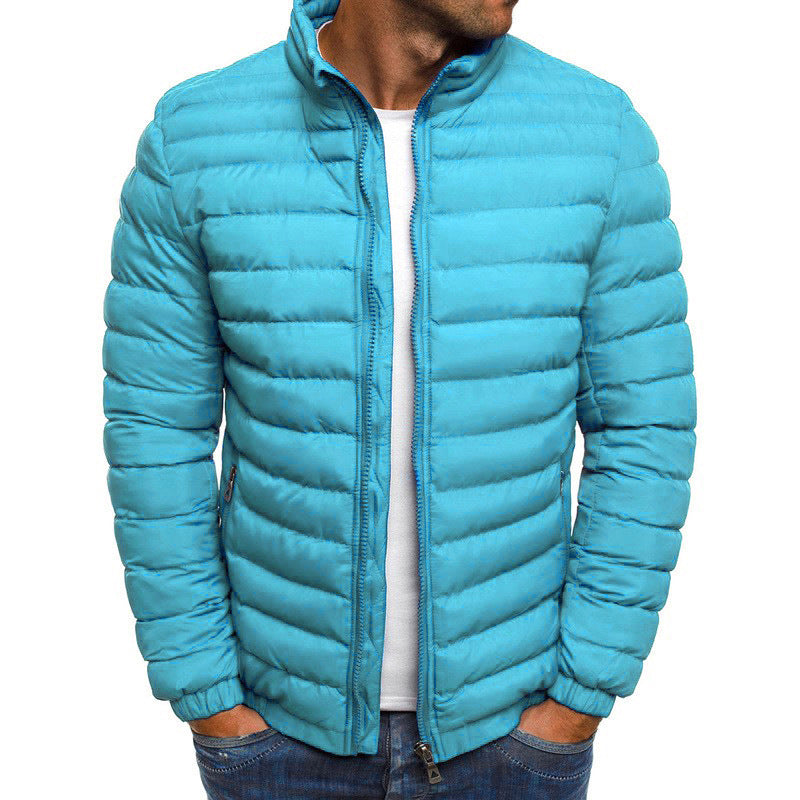 Herren leichte Steppjacke mit hohem Kragen und praktischen Taschen