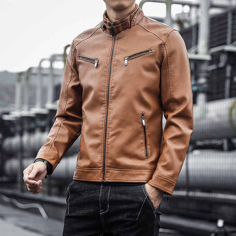 Herren Stilvolle Kunstlederjacke Nord Taschen